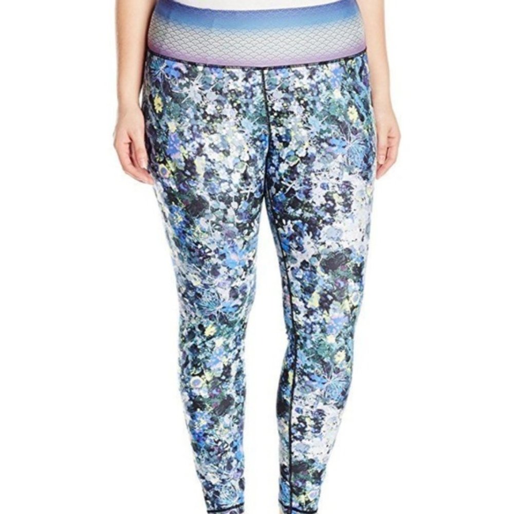 Nanette‎ Lepore Play Plus size 1X 2X Floral Active Yoga Legging Wide Waist Pant